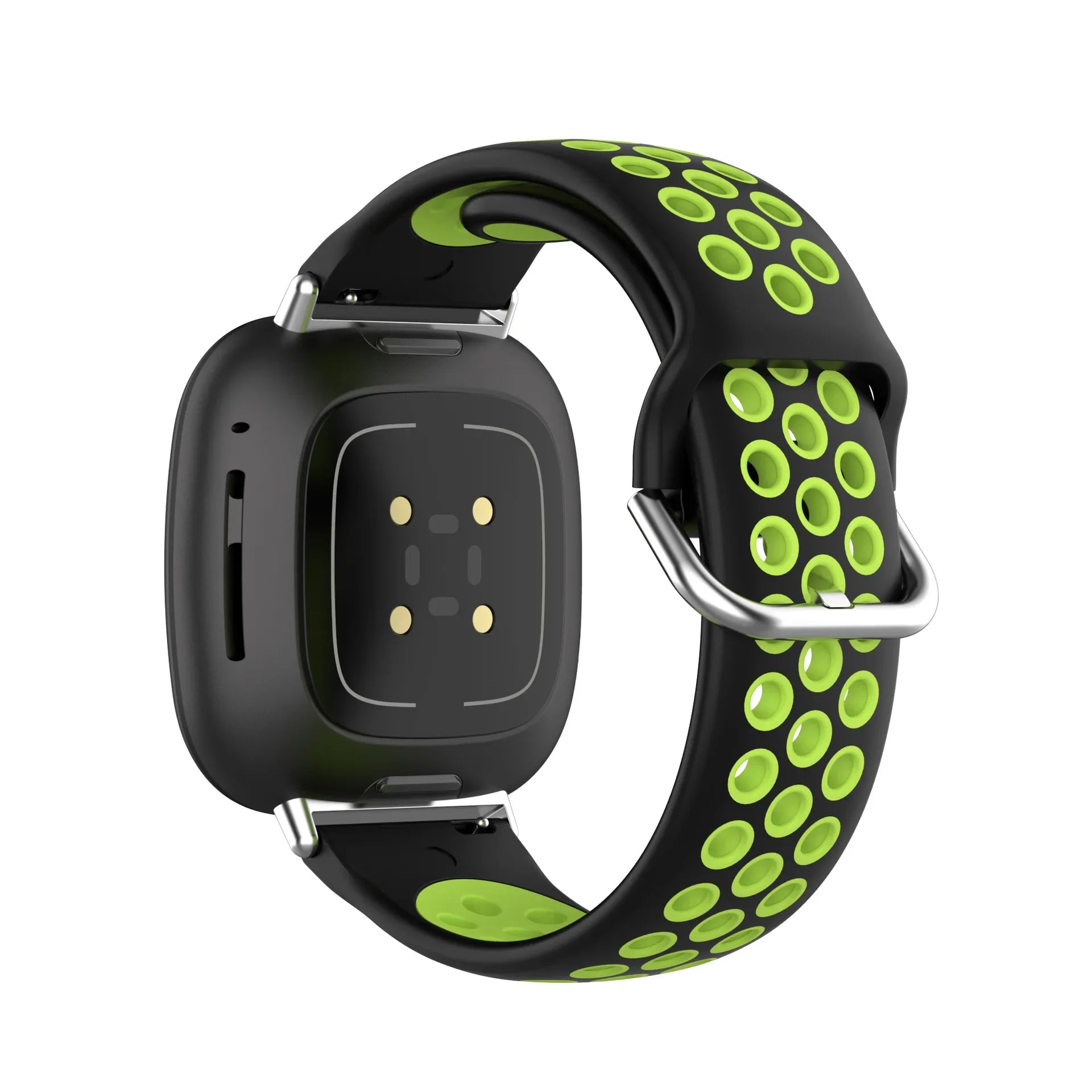 Silikonarmband für Fitbit Versa 3, Versa 4, Sense 1 und Sense 2 Uhr in Schwarz und Grün