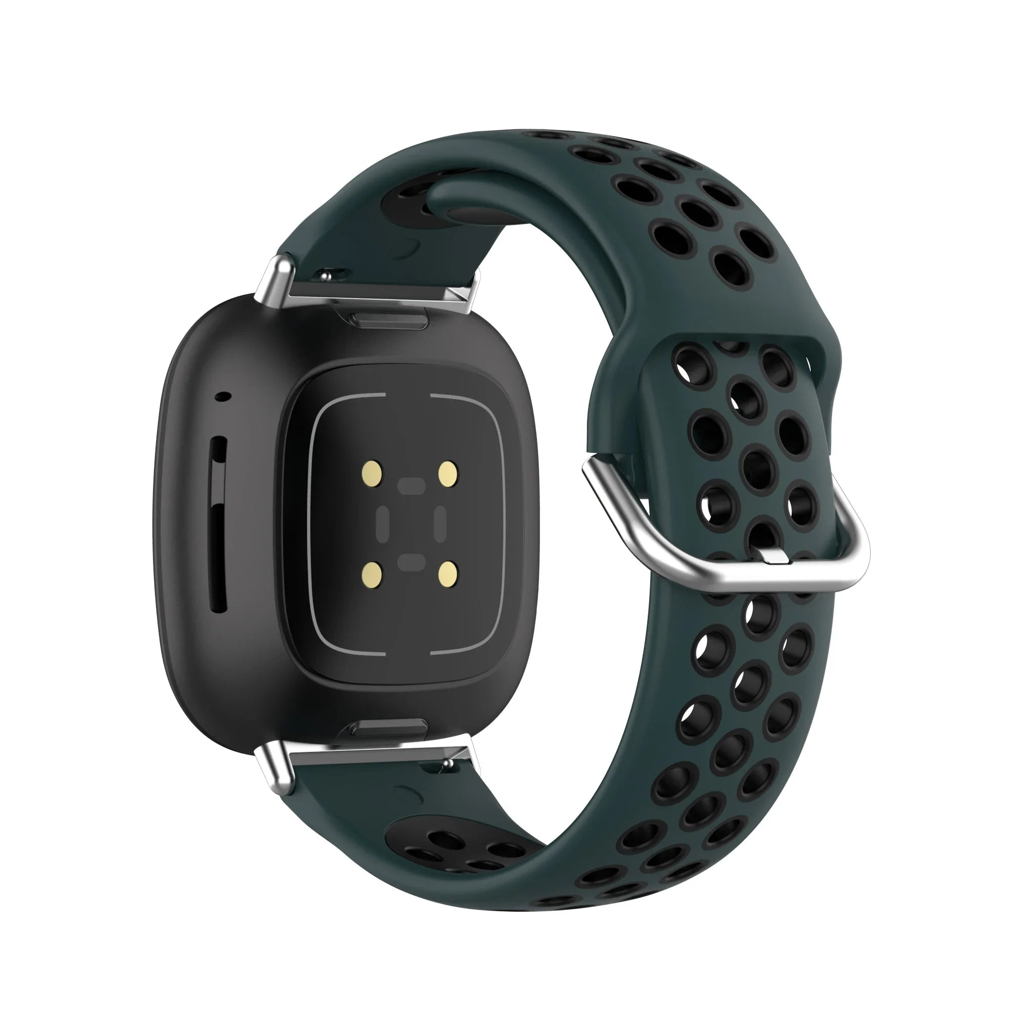 Silikonarmband für Fitbit Versa 3, Versa 4, Sense 1 und Sense 2 Uhr in Grün und Schwarz