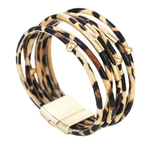 Bracelet Ethnique Multirangs Léopard 2