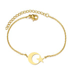 Pulsera Estrella y Luna dorada