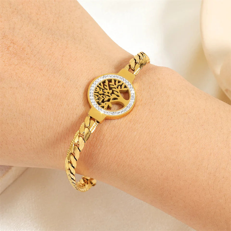 Bracelet Arbre de vie, bracelet macramé amitié, or rose, porte bonheur Bracelet Arbre de vie, bracelet macramé amitié, or rose, porte bonheur
