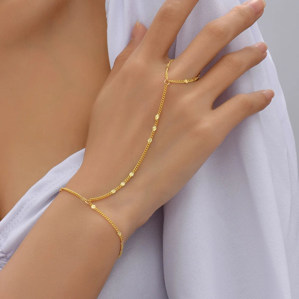 Bracelet Femme de Main Bijou Femme Chaîne Main & Doigt