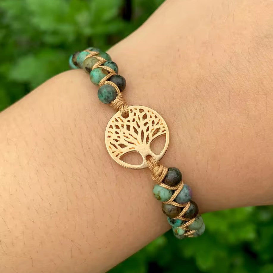 Bracelet Femme Pierre Naturelle Violet Arbre de Vie