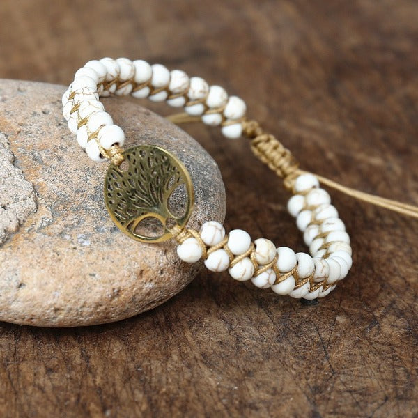 Bracelet Femme Pierre Naturelle Violet Arbre de Vie