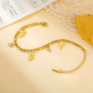 Bracciale Foglia di Palma e Zircone 