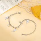 Pálmalevél és cirkón karkötő 