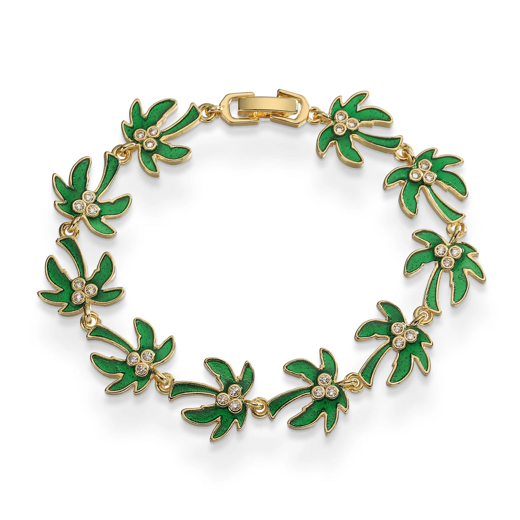 Armband mit grünen Palmblättern