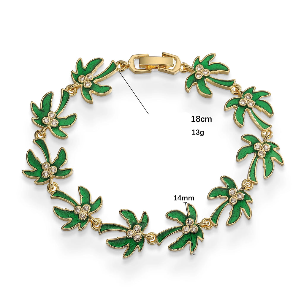 Armband mit grünen Palmblättern