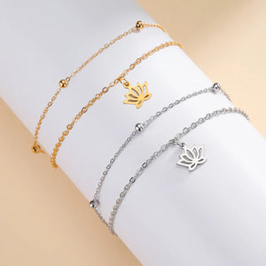 Bracelet Fleur de Lotus Femme Gourmette or