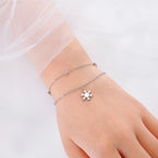 Winter Schneeflocke Gourmette Armband Silber