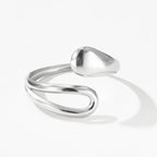 Elégant Bracelet Gourmette avec Goutte d'Eau argent