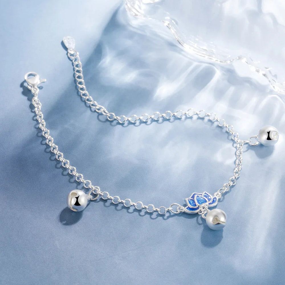 Bracelet Gourmette Fleur de Lotus Femme