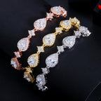 Bracelet Goutte d'Eau en Zircon rose