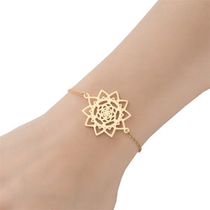 Bracelet Fleur de Vie Mandala Gourmette Dawapara Femme or