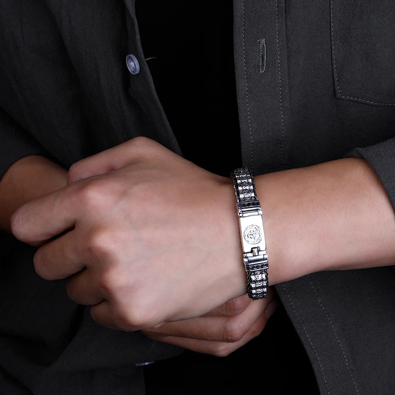 Bracelet Gourmette Homme Bouddhiste Tibétain 