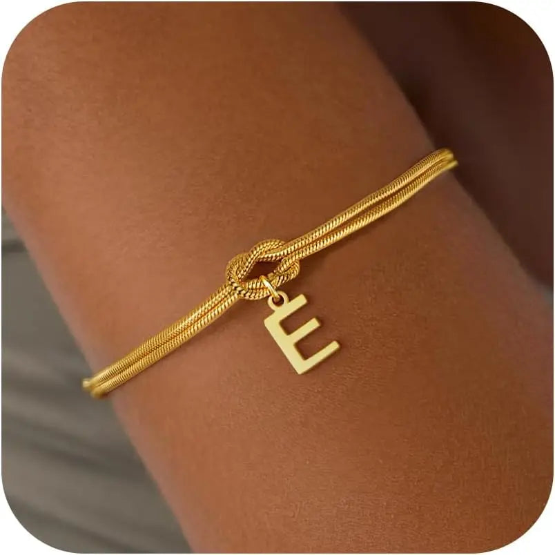 Bracelet initiale et noeud - lettre
