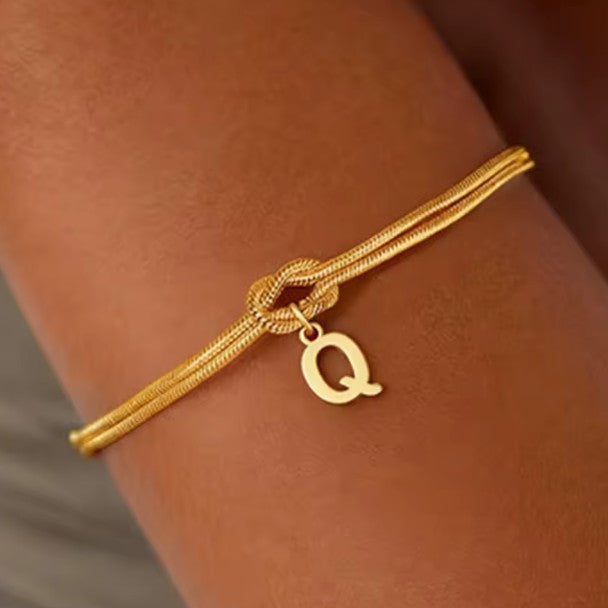 Bracelet initiale et noeud - lettre