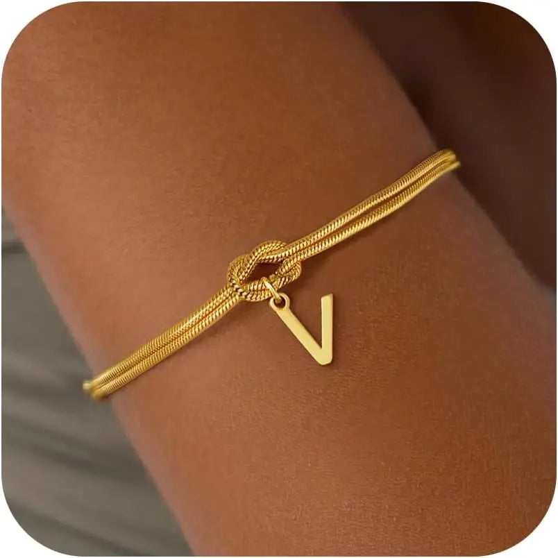 Bracelet initiale et noeud - lettre
