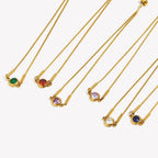 Bracciale rigido con pietra di nascita colorata