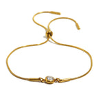 Bracciale rigido con pietra di nascita colorata