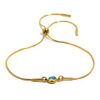 Bracciale rigido con pietra di nascita colorata