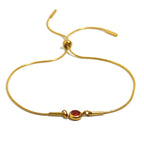 Bracciale rigido con pietra di nascita colorata