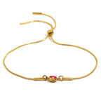 Bracciale rigido con pietra di nascita colorata