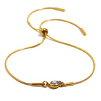 Bracciale rigido con pietra di nascita colorata
