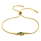 Bracciale rigido con pietra di nascita colorata