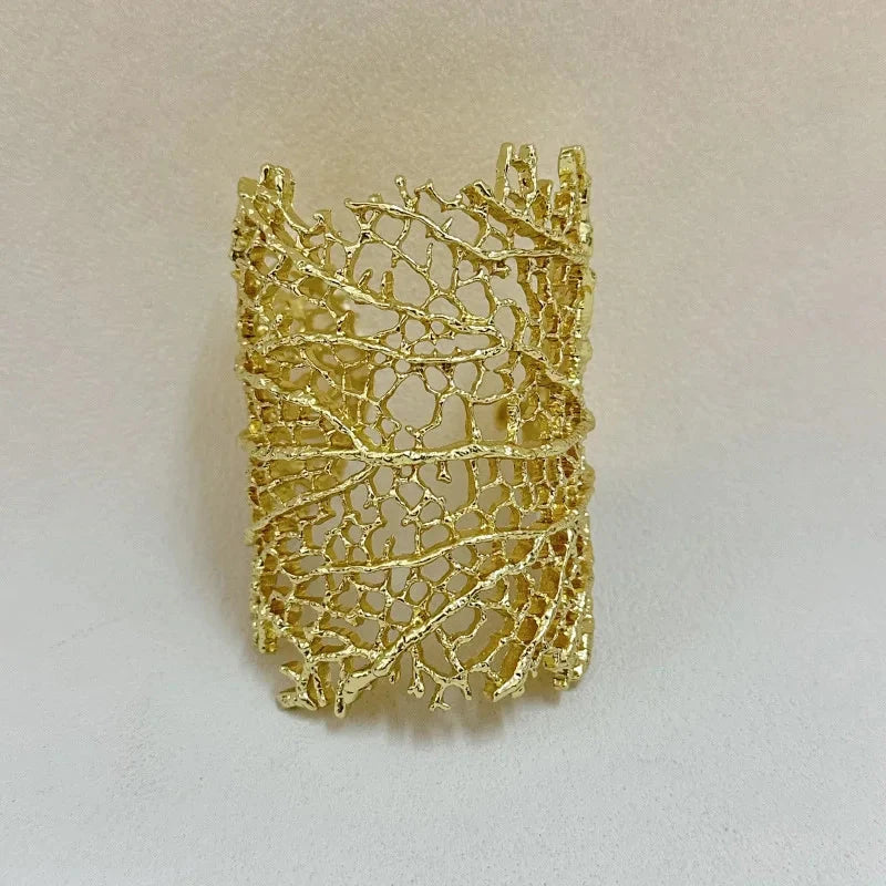 Bracciale Largo Corallo Donna oro