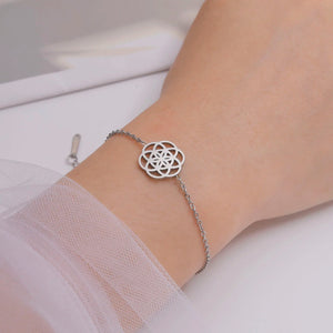 Bracelet Mandala Géométrie Sacrée Femme argent