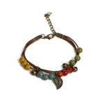 Bracciale Marrone con Foglia Autunnale