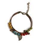 Bracciale Marrone con Foglia Autunnale