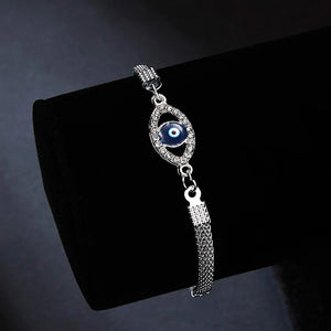 Bracelet Mauvais Oeil Bleu Argent