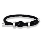 Bracelet moderne en corde tressée avec nœud noir