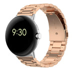 Bracelet Montre en Acier Trempé Smartwatch Google Pixel Watch 1 & 2 or rose