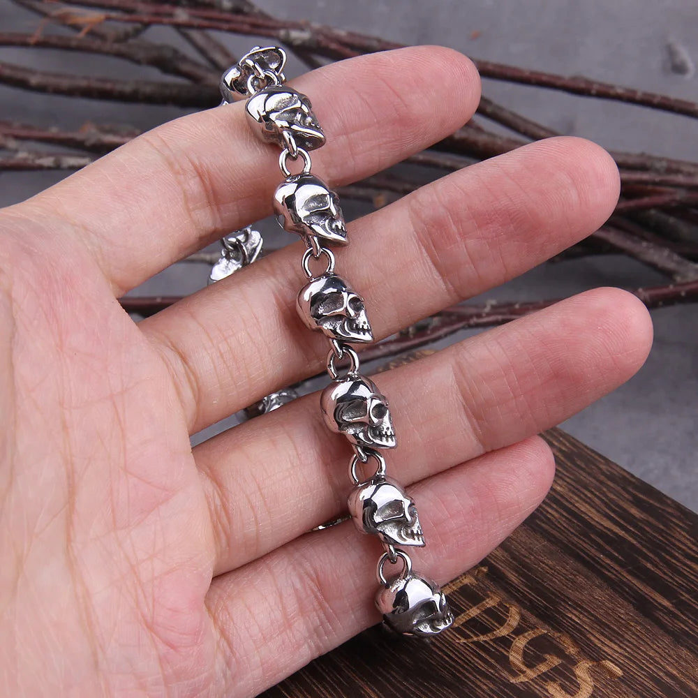 Multiple Skull Bracelet Silver