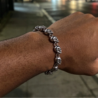 Multiple Skull Bracelet Silver