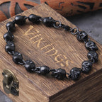 Multiple Skull Bracelet Black