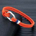 Maritimt armbånd i flettet reb med knude til mænd eller kvinder, orange