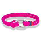Maritimt armbånd i flettet reb med knude til mænd eller kvinder, mørk pink