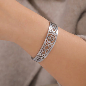 Bracelet Noeud de Sorcière Gourmette Protection Wiccan argent