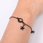 Bracelet Noir avec Etoile