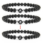Bracelet noir initiale