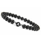 Bracelet noir initiale a
