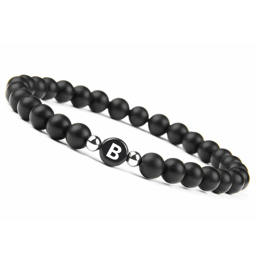 Bracelet noir initiale b