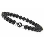 Bracelet noir initiale h