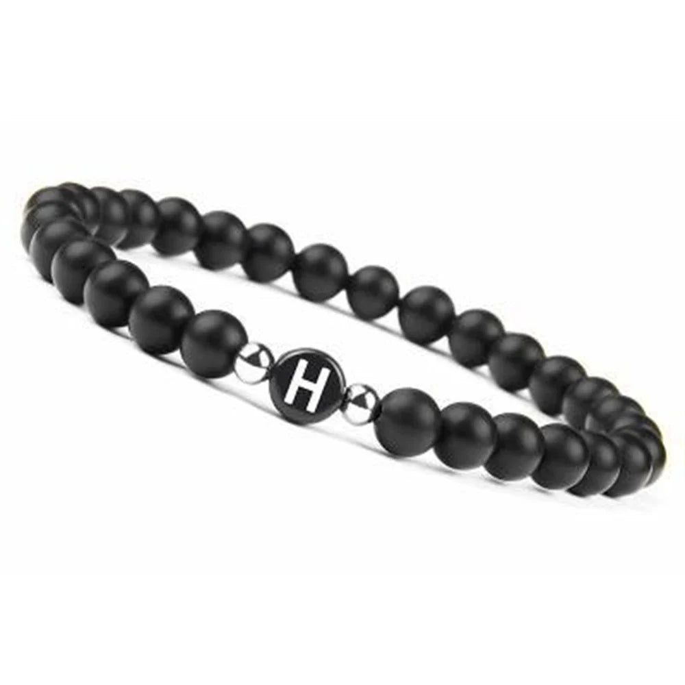 Sort armbånd med initial h
