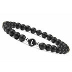 Bracelet noir initiale l