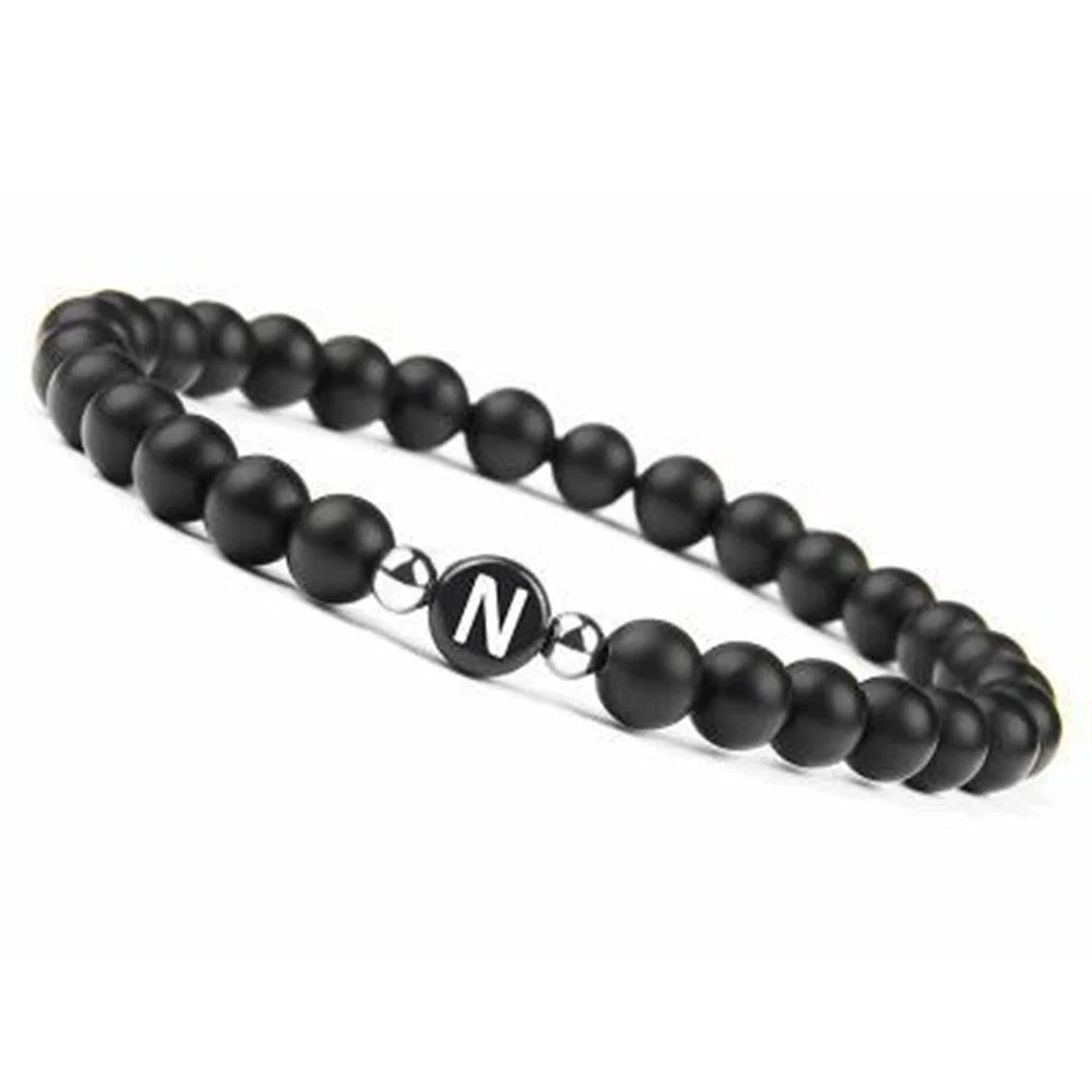Bracelet noir initiale n